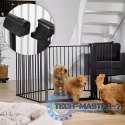 Bramka kojec barierka ochronna dla dzieci i zwierząt 5 paneli 60 cm metal czarny ECOTOYS ECOTOYS