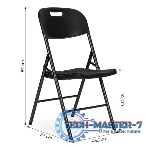 Komplet 2 krzeseł składanych zestaw cateringowy metal HDPE czarne ModernHome ModernHome Komplet 2 krzeseł składanych zestaw cateringowy metal HDPE czarne ModernHome ModernHome