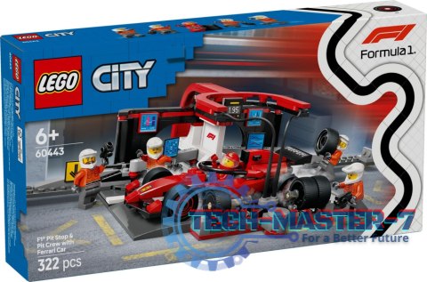 LEGO 60443 CITY - F1 Pit stop i mechanicy z bolidem Ferrari
