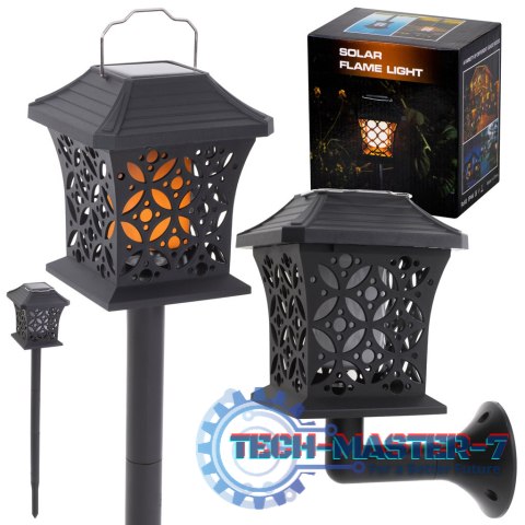 Lampa solarna ogrodowa ażurowa latarenka wisząca wbijana lampion 12 LED