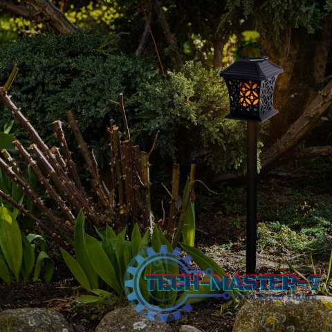 Lampa solarna ogrodowa ażurowa latarenka wisząca wbijana lampion 12 LED Lampa solarna ogrodowa ażurowa latarenka wisząca wbijana lampion 12 LED