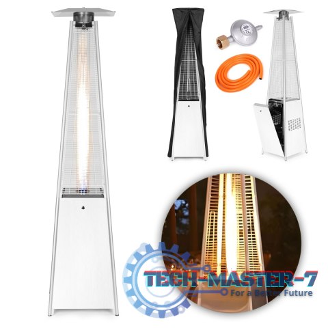 Ogrzewacz parasol gazowy grzejnik 13 kW srebrny szklany na ogród patio reduktor wąż pokrowiec MultiGarden MultiGarden Ogrzewacz parasol gazowy grzejnik 13 kW srebrny szklany na ogród patio reduktor wąż pokrowiec MultiGarden MultiGarden
