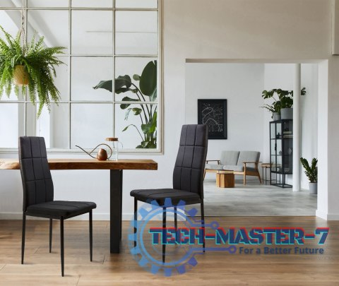 Zestaw krzesła krzesło tapicerowane do jadalni i salonu 4szt czarne ModernHome Zestaw krzesła krzesło tapicerowane do jadalni i salonu 4szt czarne ModernHome