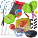 Zestaw sportowy 5w1 badminton koszykówka siatkówka tenis frisbee