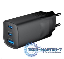 GEMBIRD SZYBKA ŁADOWARKA USB POWER DELIVERY USB TYPU C, 3X USB, 65 W, GAN CZARNA