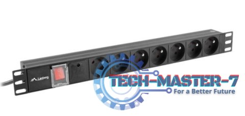 Listwa zasilająca Rack PDU 19" 1U 16A 7X 230V PL 2m czarna