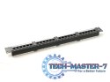 Patch panel 19" 24 porty, kat.5e, U/UTP, 1U, czarny (kompletny)