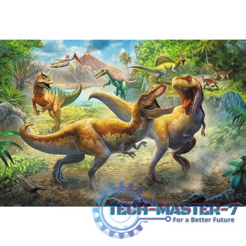 Puzzle 160 elementów Walczące Tyranozaury Puzzle 160 elementów Walczące Tyranozaury