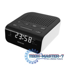 SRC 136 WH Radiobudzik, wyświetlacz LED, prog. 20 stacji FM