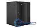 Szafa instalacyjna wisząca 19'' 15U 600X600mm czarna (drzwi szklane)