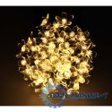 Lampki ogrodowe solarne kwiatki 7m 50LED ciepły biały