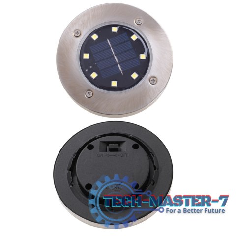 Lampy ogrodowe solarne najazdowe gruntowe czujnik zmierzchu wbijane świecący dysk 8LED 4szt. ciepły biały Lampy ogrodowe solarne najazdowe gruntowe czujnik zmierzchu wbijane świecący dysk 8LED 4szt. ciepły biały