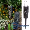 Lampa solarna ogrodowa ażurowa latarenka lampion LED czujnik zmierzchu wbijana 4szt.