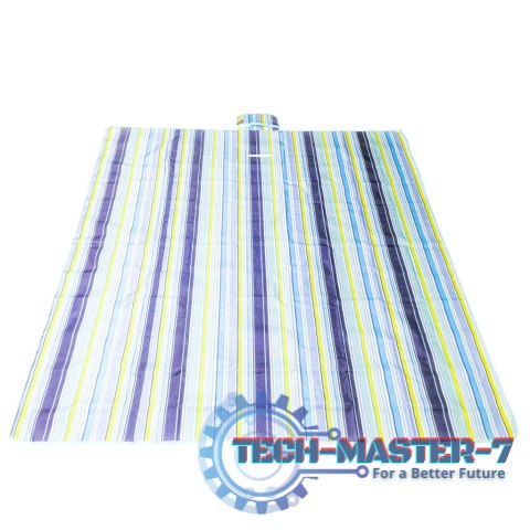 Mata plażowa wodoodporna koc piknikowy plażowy składany torba XXL 200x200cm niebieska Mata plażowa wodoodporna koc piknikowy plażowy składany torba XXL 200x200cm niebieska