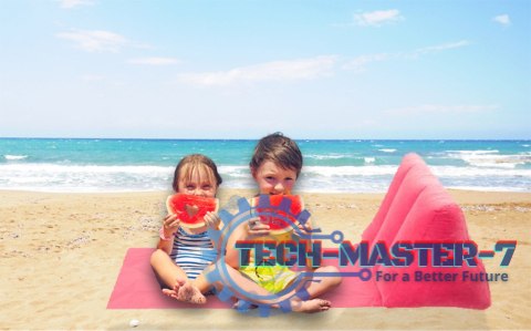 Mata plażowa z dmuchanym oparciem leżak na plażę do domu ogrodu z poduszką uniwersalny różowy Mata plażowa z dmuchanym oparciem leżak na plażę do domu ogrodu z poduszką uniwersalny różowy