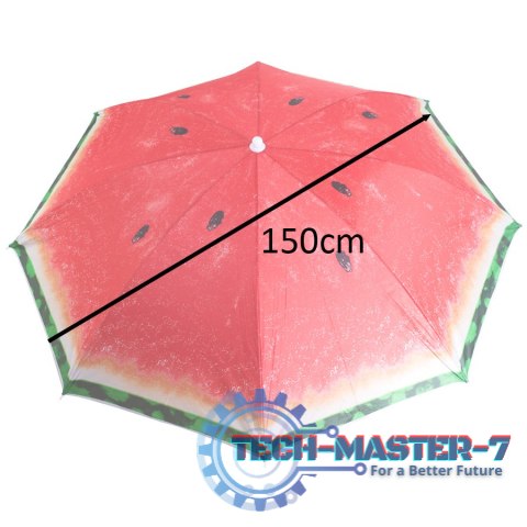Parasol ogrodowy plażowy regulowany łamany 150cm arbuz UV Parasol ogrodowy plażowy regulowany łamany 150cm arbuz UV