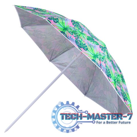 Parasol ogrodowy plażowy regulowany łamany 150cm liście UV Parasol ogrodowy plażowy regulowany łamany 150cm liście UV