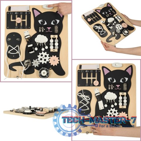 Tablica manipulacyjna sensoryczna Kotek LULILO KICIAO Tablica manipulacyjna sensoryczna Kotek LULILO KICIAO