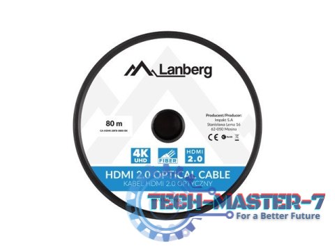 Kabel HDMI M/M v2.0 CA-HDMI-20FB-0800-BK 80m czarny Kabel HDMI M/M v2.0 CA-HDMI-20FB-0800-BK 80m czarny