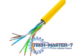 Kabel LAN UTP 100Mb/s 305m drut cca żółty