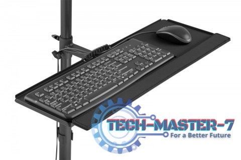 Mobilne stanowisko pracy z uchwytem na monitor, klawiaturę/mysz i komputer PC - z elastyczną regulacją wysokości Mobilne stanowisko pracy z uchwytem na monitor, klawiaturę/mysz i komputer PC - z elastyczną regulacją wysokości