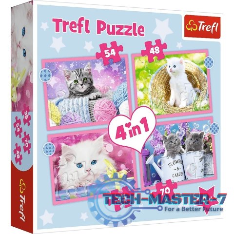 Puzzle 4w1 Zabawne kotki