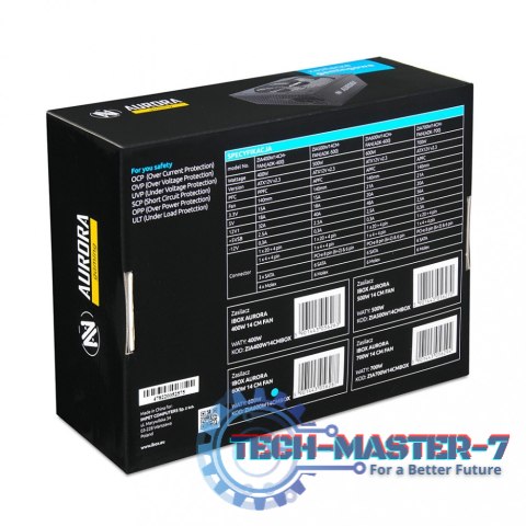 Zasilacz Aurora 600W 14 Fan gaming BOX Zasilacz Aurora 600W 14 Fan gaming BOX