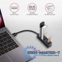 HUE-M1A Hub 4-portowy Mini metalowy USB 3.2 Gen 1, 20cm USB-A kabel