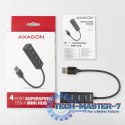 HUE-M1A Hub 4-portowy Mini metalowy USB 3.2 Gen 1, 20cm USB-A kabel