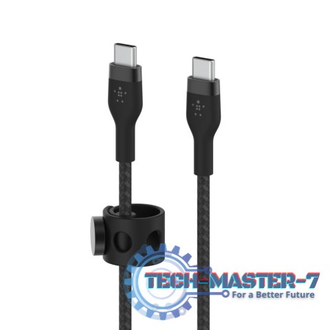 Kabel BoostCharge USB-C/USB-C silikonowy w oplocie 2m, czarny Kabel BoostCharge USB-C/USB-C silikonowy w oplocie 2m, czarny