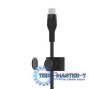 Kabel BoostCharge USB-C/USB-C silikonowy w oplocie 2m, czarny