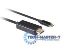 Kabel USB-C(M)->Displayport 1.8M 4K 60HZ czarny