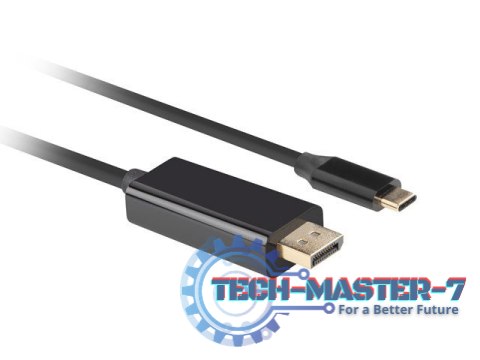 Kabel USB-C(M)->Displayport 1.8M 4K 60HZ czarny Kabel USB-C(M)->Displayport 1.8M 4K 60HZ czarny