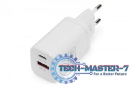 Ładowarka sieciowa zasilacz 1x USB-A 12W 1x USB-C 18W PD 3.0 max. 30W Biała