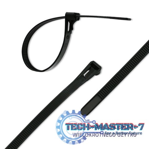 Opaski zaciskowe wielorazowe/trytytki | 7.2*350mm | Nylon UV | Czarne Opaski zaciskowe wielorazowe/trytytki | 7.2*350mm | Nylon UV | Czarne