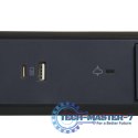 Przedłużacz 3x2PZ + USB A/C 1,5m czarny