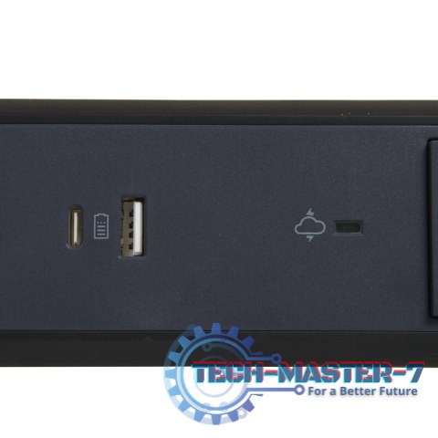 Przedłużacz 3x2PZ + USB A/C 1,5m czarny Przedłużacz 3x2PZ + USB A/C 1,5m czarny
