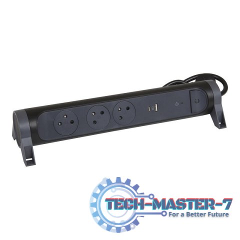 Przedłużacz 3x2PZ + USB A/C 1,5m czarny Przedłużacz 3x2PZ + USB A/C 1,5m czarny