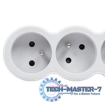 Przedłużacz standard 3x2P+Z 3m biało-szary Przedłużacz standard 3x2P+Z 3m biało-szary