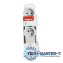 Przedłużacz standard 3x2P+Z 3m biało-szary