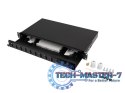 Przełącznica światłowodowa 12XSC duplex/12XLC QUAD rack 19 1U czarna + akcesoria