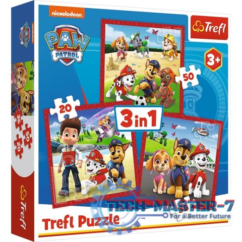 Puzzle 3w1 Wesołe pieski, Psi Patrol