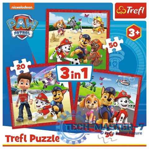 Puzzle 3w1 Wesołe pieski, Psi Patrol Puzzle 3w1 Wesołe pieski, Psi Patrol