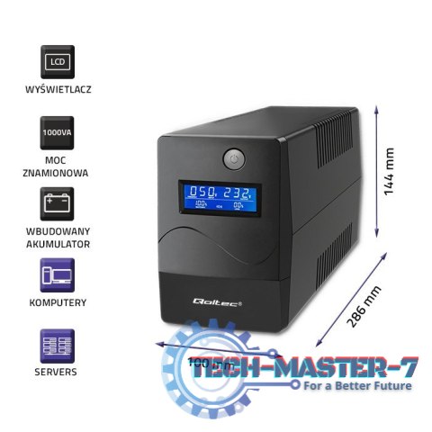 Zasilacz awaryjny UPS | Monolith | 1000VA | 600W | LCD | USB | RJ45 Zasilacz awaryjny UPS | Monolith | 1000VA | 600W | LCD | USB | RJ45