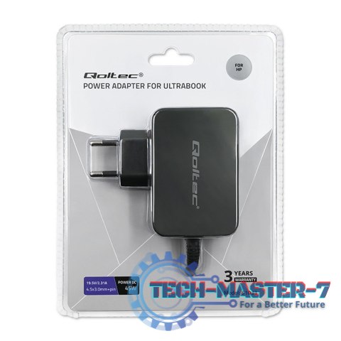 Zasilacz do ultrabooka HP 45W | 19.5V | 2.31A | 4.5x3.0+pin Zasilacz do ultrabooka HP 45W | 19.5V | 2.31A | 4.5x3.0+pin