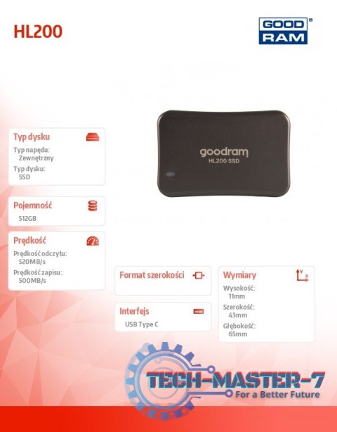 Dysk SSD HL200 512GB USB-C 3.2 Gen2 Dysk SSD HL200 512GB USB-C 3.2 Gen2