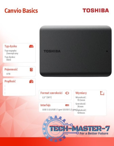 Dysk zewnętrzny Canvio Basics 2.5 4TB USB 3.2 2022 Dysk zewnętrzny Canvio Basics 2.5 4TB USB 3.2 2022