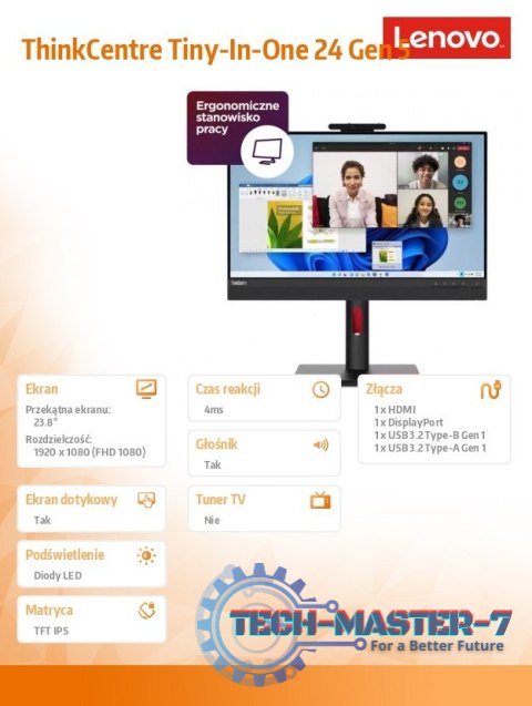 Monitor 23.8 ThinkCentre Tiny-in-One Touch Gen5 12NBGAT1EU Monitor 23.8 ThinkCentre Tiny-in-One Touch Gen5 12NBGAT1EU