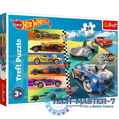 Puzzle 24 elementy Maxi Szybkie samochody Hot Wheels