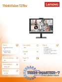 Monitor 27.0 ThinkVision T27hv-30 WLED LCD 63D6UAT3EU